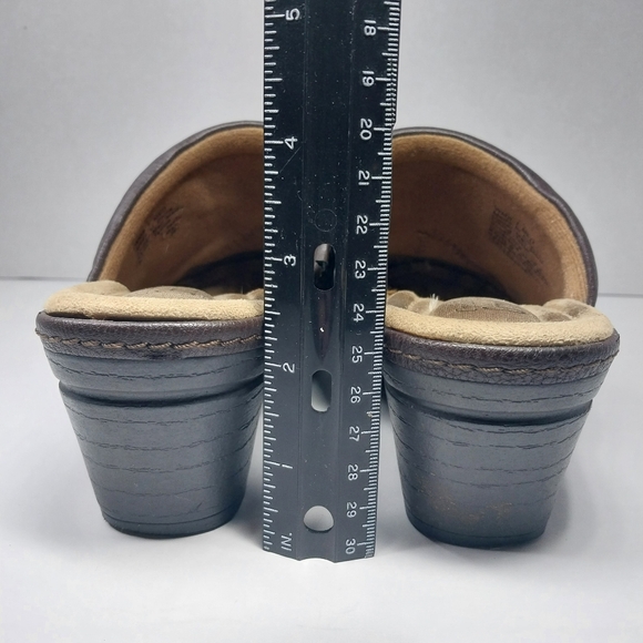 Croft & Barrow Ortholite Damebrown Sz 7 M Faux Leather Brown Slip on Clog Shoes - Picture 7 of 12